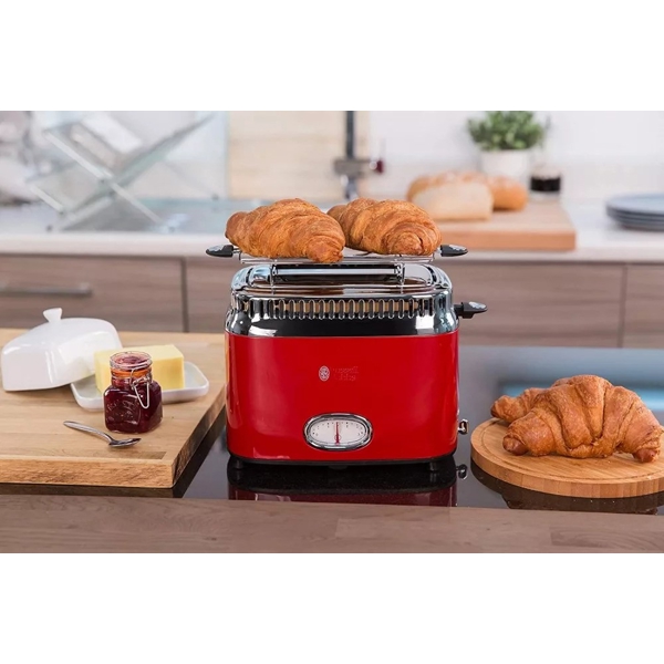 ტოსტერი Russell Hobbs 21680-56/RH Retro, 1100W, Toaster, Red