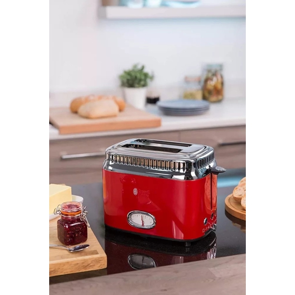 ტოსტერი Russell Hobbs 21680-56/RH Retro, 1100W, Toaster, Red