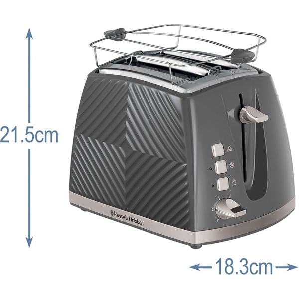 ტოსტერი Russell Hobbs 26392-56/RH Groove, 850W, Toaster, Gray