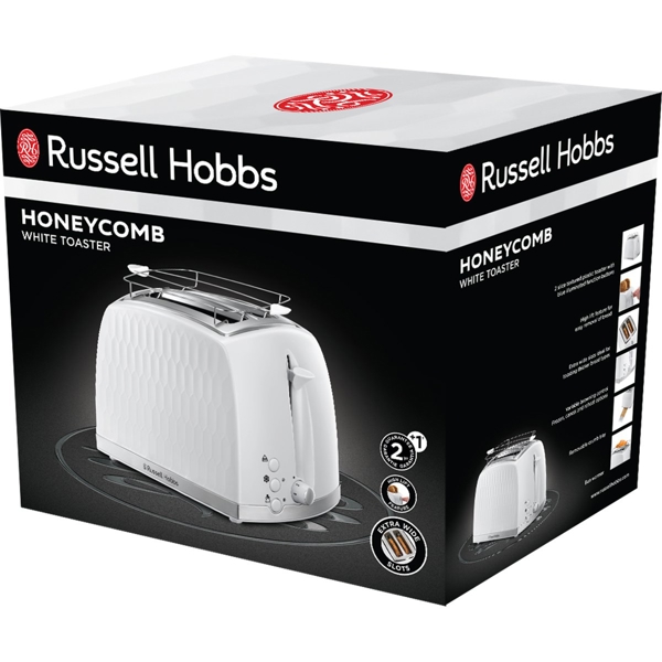 ტოსტერი Russell Hobbs 26060-56/RH Honeycomb, 850W, Toaster, White