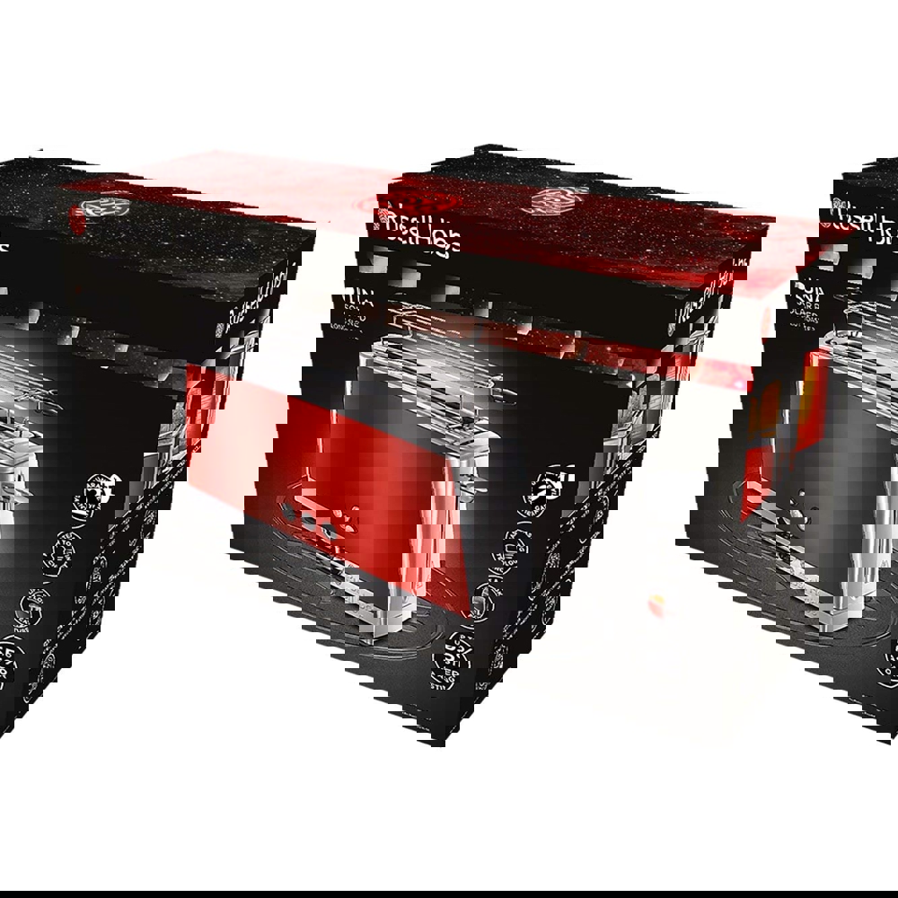 ტოსტერი Russell Hobbs 23250-56/RH Luna, 1420W, Toaster, Silver/Red