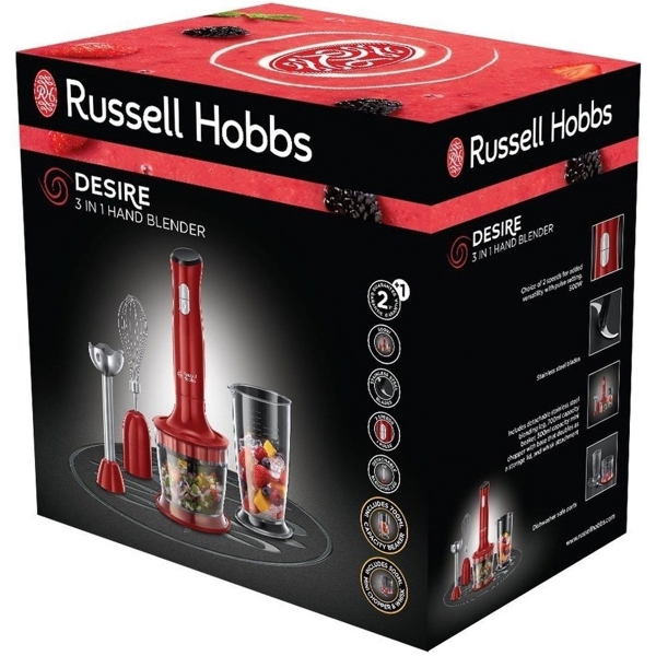 Blender Russell Hobbs 3-in-1 24700-56/RH Desire, 500W, 700ML, Red