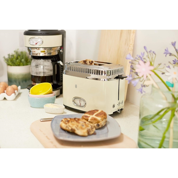 Toaster Russell Hobbs 21682-56 Retro, 1300W, Beige