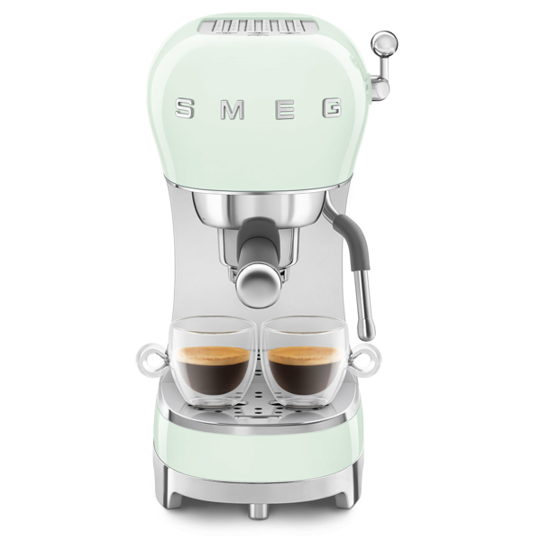 ესპრესოს ყავის აპარატი Smeg ECF02PGEU 50's Style, 1350W, 1.1L, Espresso Coffee Machine, Pastel Green