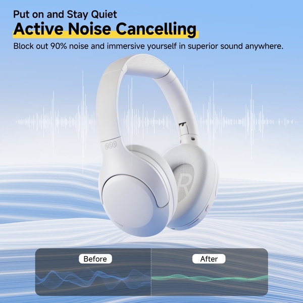 Headset QCY 6957141409046 H3 Lite, Wireless, Bluetooth, AUX , White