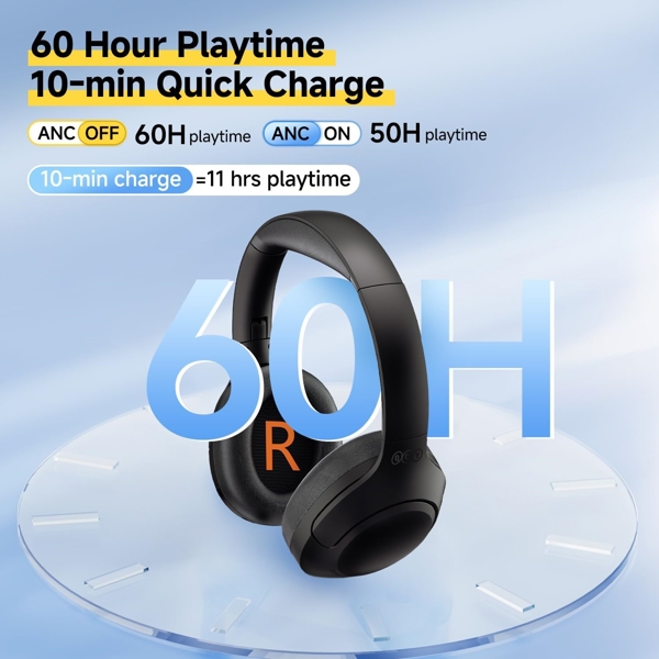 ყურსასმენი QCY 6957141409039 H3 Lite, Headset, Wireless, Bluetooth, AUX, Black