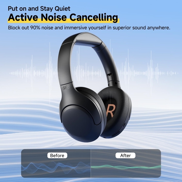 ყურსასმენი QCY 6957141409039 H3 Lite, Headset, Wireless, Bluetooth, AUX, Black