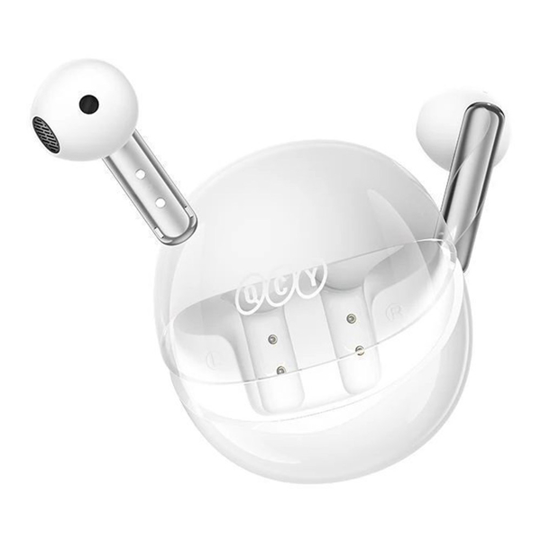 ყურსასმენი QCY 6957141408926 Ailypods Clear, Earbuds, Wireless, Bluetooth, lPX5, White