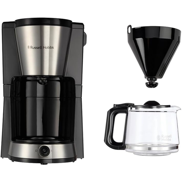 ყავის აპარატი Russell Hobbs 27400-56/RH Heaton, 1000W, 1.25L, Coffe Machine, Black/Silver