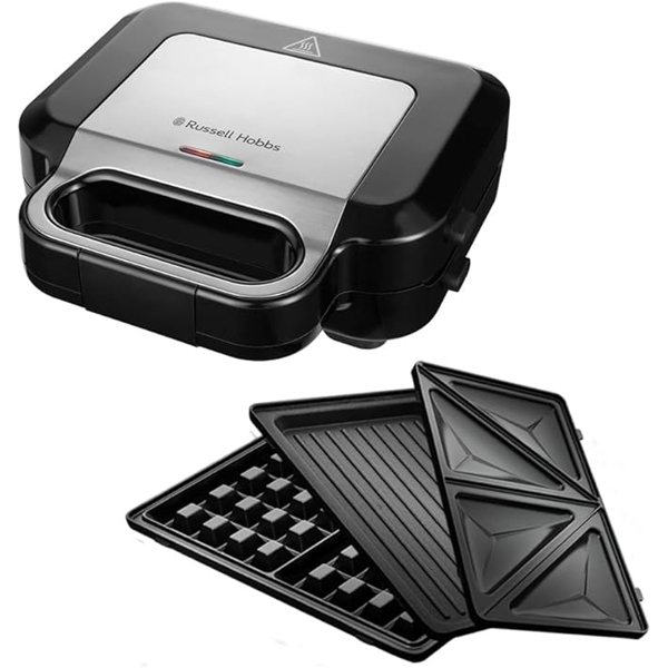 სენდვიჩის აპარატი Russell Hobbs 26810-56/RH Creations 3 in 1, 750W, Sandwich Maker, Black/Silver