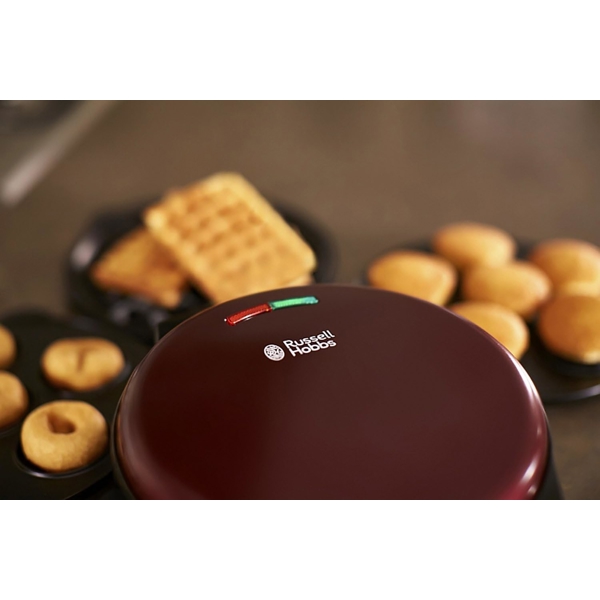 ვაფლის აპარატი Russell Hobbs 24620-56/RH Fiesta 3in1, 900W, Waffle Maker, Black/Red