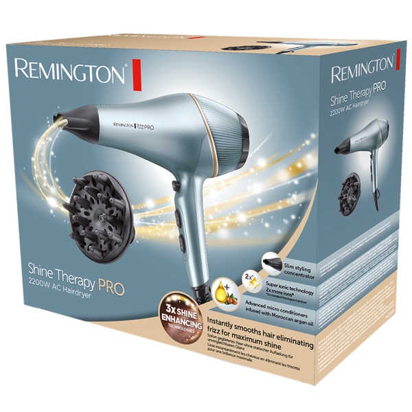 თმის საშრობი Remington AC9300 E51 Shine Therapy PRO, 2200W, Hair Dryer, Sky Blue