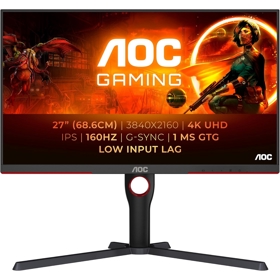 მონიტორი AOC U27G3X/BK, 27", Monitor, 4K UHD, IPS, HDMI, DP, 3.5mm, Black