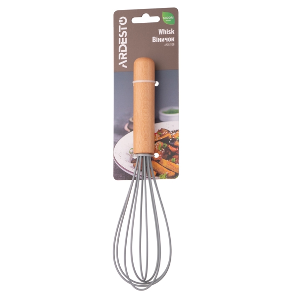 სათქვეფი Ardesto AR3021GB Midori, 23.6cm, Whisk, Wood/gray