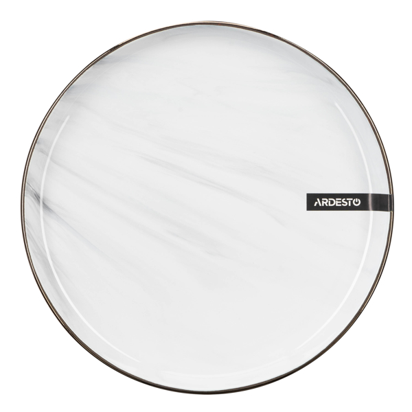 Dessert plate Ardesto AR2919MRW Marmo, 19cm, White