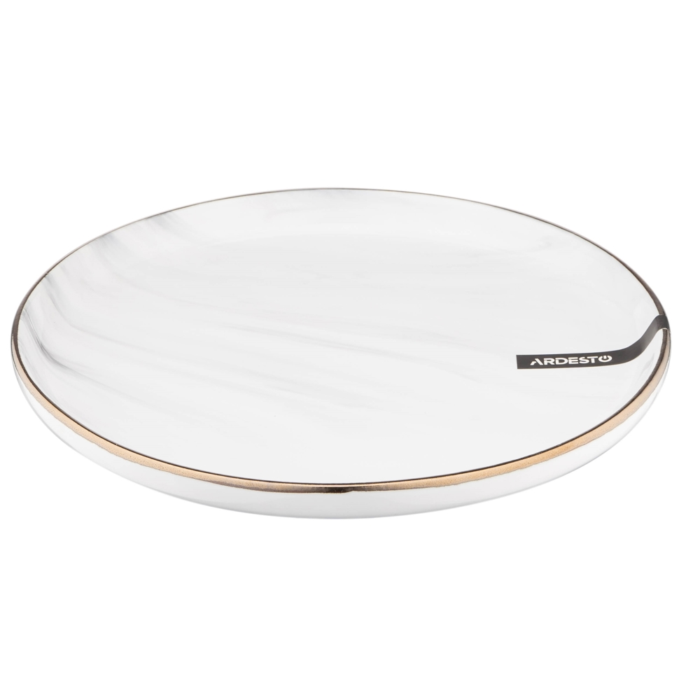 Dessert plate Ardesto AR2919MRW Marmo, 19cm, White