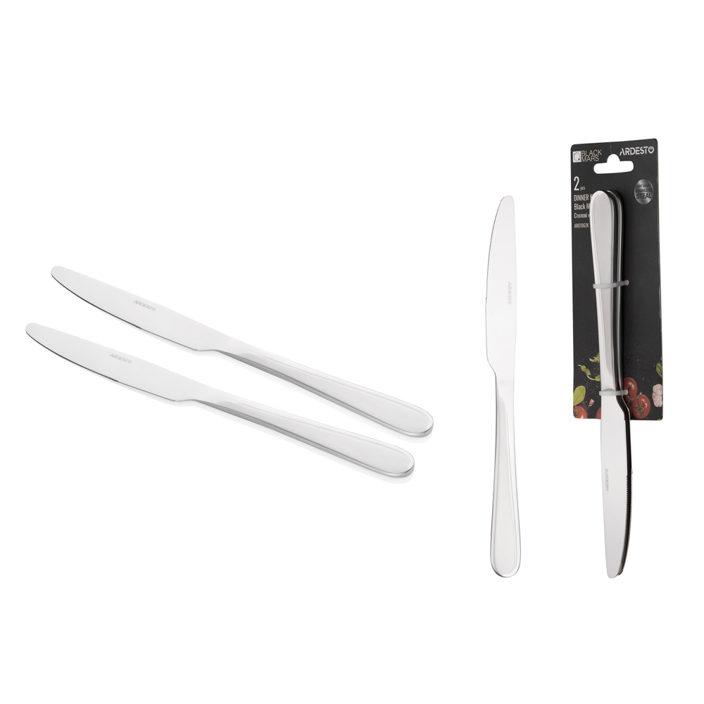 დანების ნაკრები Ardesto AR0706ZK Black Mars Zenith, 2pcs, Knife Set, Silver