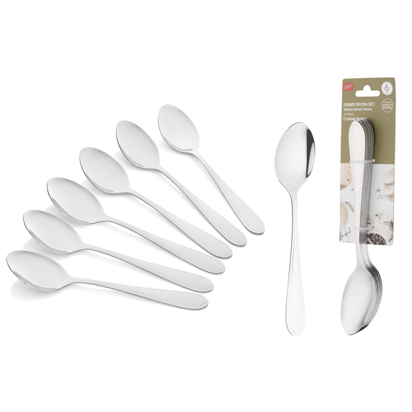 კოვზების ნაკრები Ardesto AR1906VS Gemini Venice, 6pcs, Tablespoons set, Silver