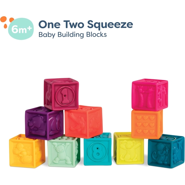 განსავითარებელი კუბები Btoys BX1481Z One Two Squeeze, Soft Blocks