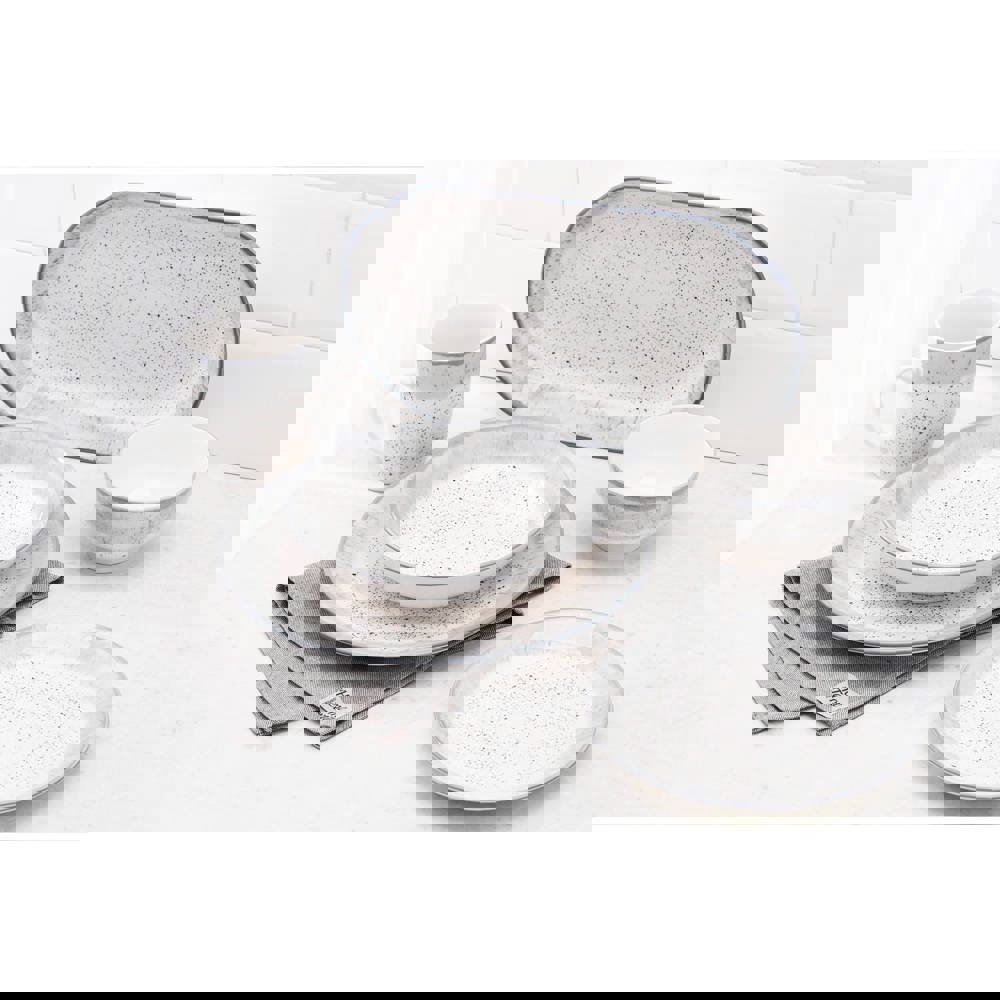 Plate Ardesto AR2925SW Siena, 32х18cm, White/Gray