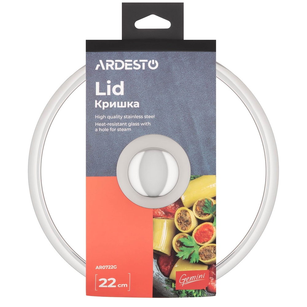 თავსახური Ardesto AR0722G Gemini, 22cm, Transparent