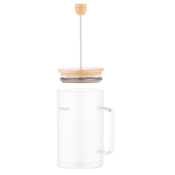 ჩაიდანი Ardesto AR1009WL Midori, 800ml, French Press, Transparent