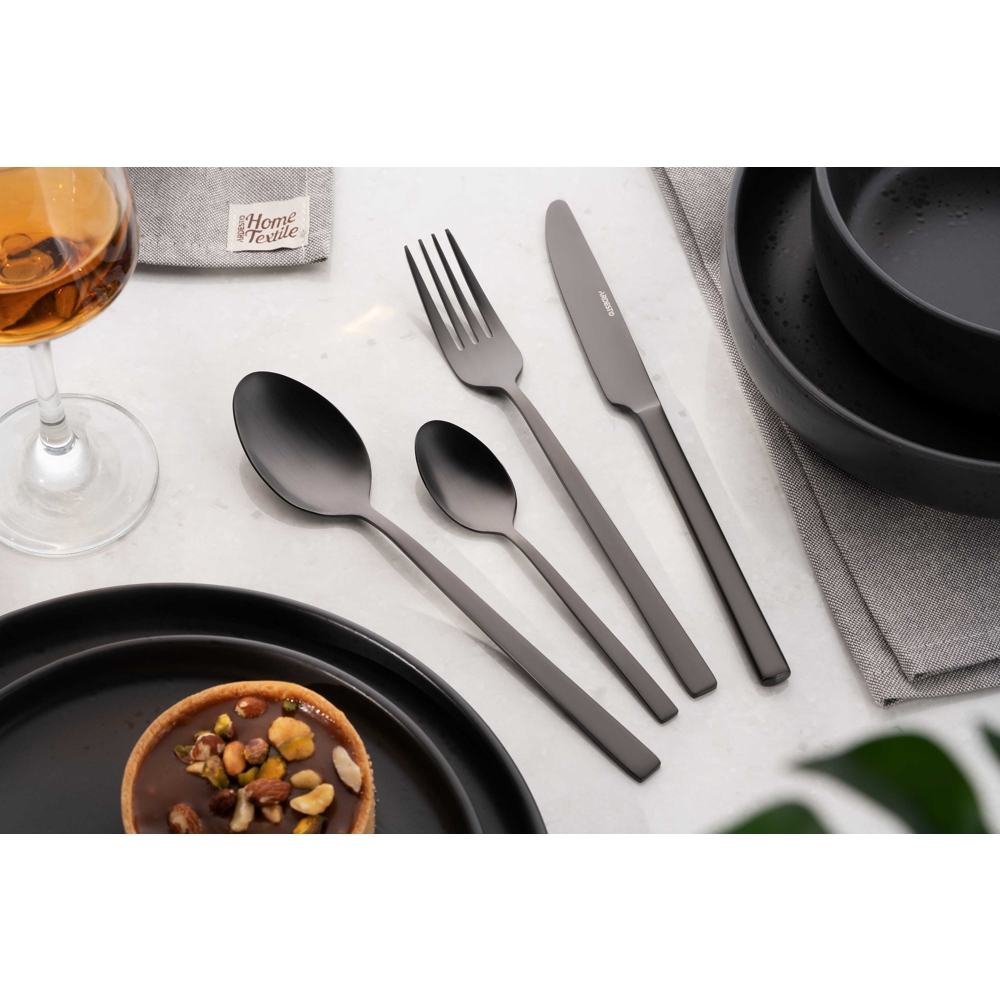 დანა ჩანგლის ნაკრები Ardesto AR0704FSB Black Mars Favola, 4pcs, Cutlery set, Black