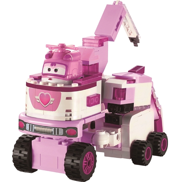 სათამაშო ტრანსფორმერი Super Wings EU385006, Buildable Transforming Vehicle - Dizzy, Pink