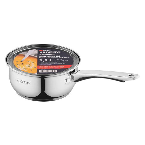 Saucepan Ardesto AR1912BS Gemini Gourmet Aosta, 1.2l, 16cm, Silver