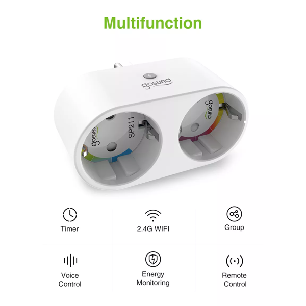 Smart Plug Gosund SP211, 3680W, Wi-Fi, White