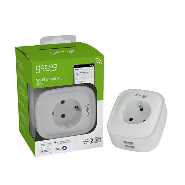 Smart Plug Gosund SP112, 3680W, Wi-Fi, USB, White