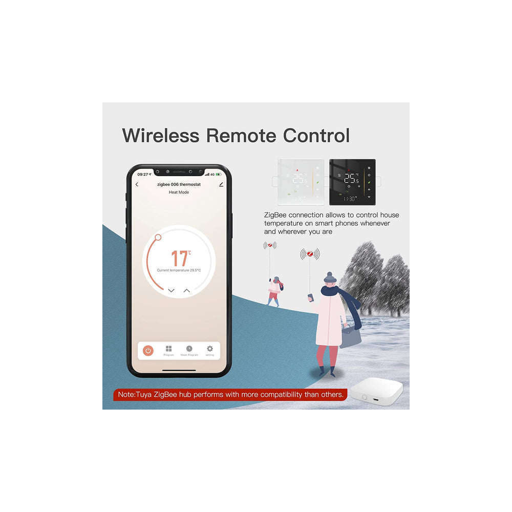 ჭკვიანი თერმოსტატი Moes ZHT-006-GC-WH-MS, Smart Thermostat, White