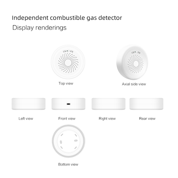 გაზის დეტექტორი Moes ZSS-QY-GL-U-EN, Smart Gas Leakage Detector, White