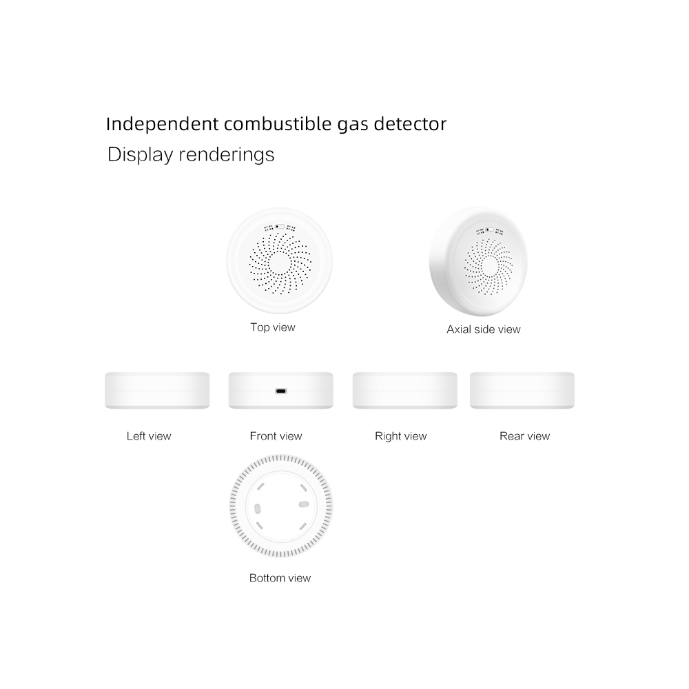 გაზის დეტექტორი Moes ZSS-QY-GL-U-EN, Smart Gas Leakage Detector, White