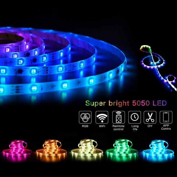 Smart LED Light Strip Moes WLS-TD-RGB-EU-PM5M-MS, 5m, Wi-Fi, Multicolor