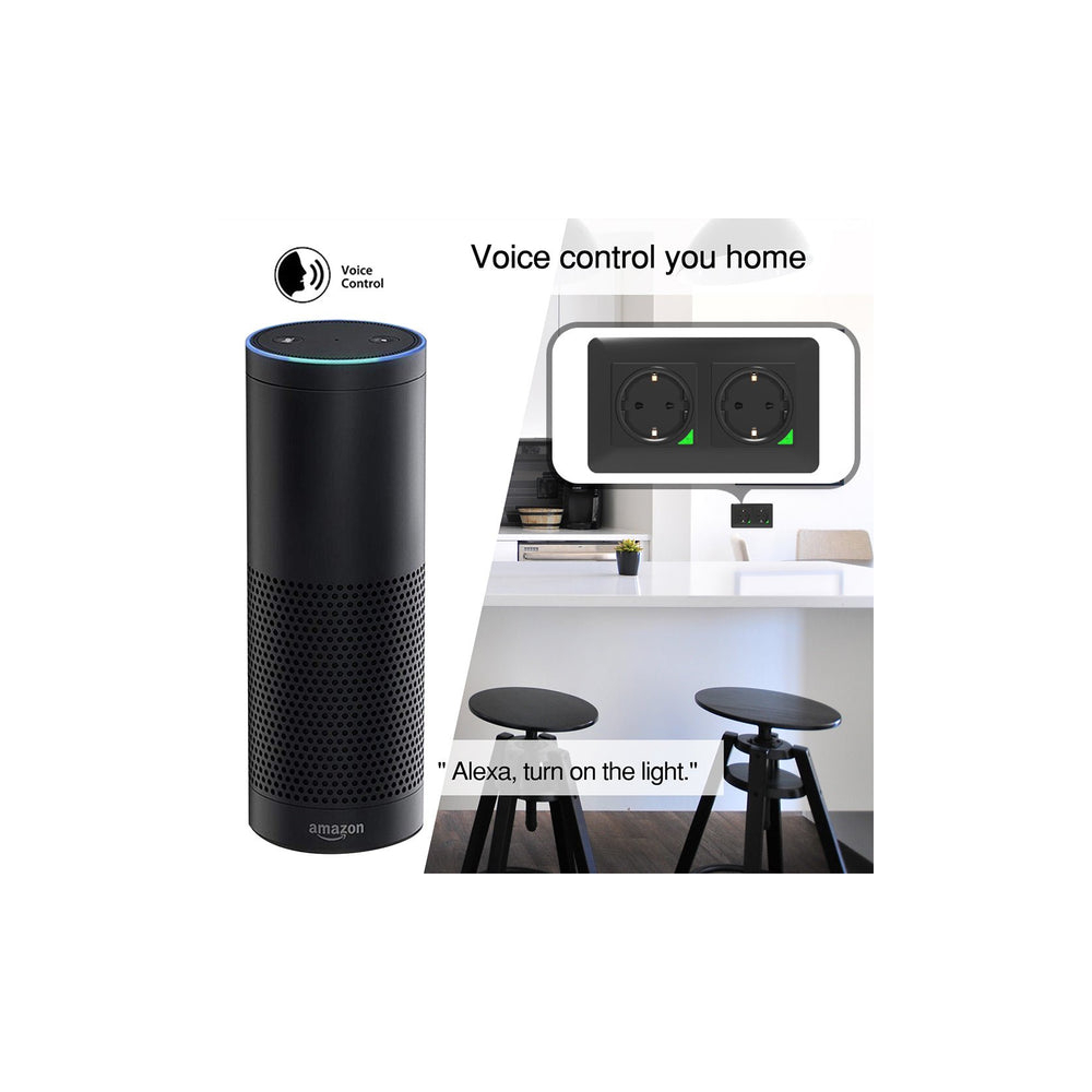 Smart Plug Moes WK-Y-EU-BK-MS, 3600W, Wifi, Black