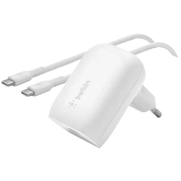 მობილურის დამტენი Belkin WCA005VF1MWH-B6, 30W, USB-C, White