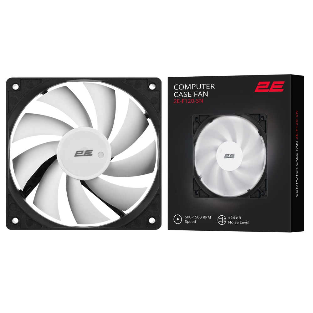 ქულერი 2E 2E-F120-SN, 120mm, 1500rpm, Cooling Fan, Black