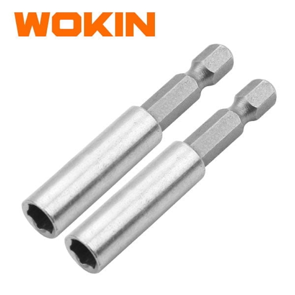 Screwdriver Bit Holder Set Wokin 221502, 1/4″, 60mm, 2Pcs, Silver