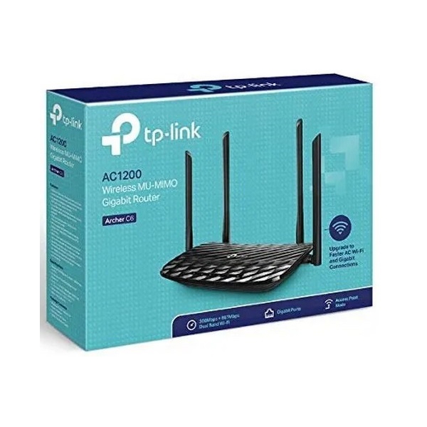 TP-Link Archer C6 AC1200, 300Mbps, Router, Black