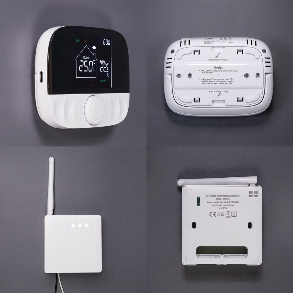 ჭკვიანი თერმოსტატი Moes WRHT-T9-GAC-EN, Type-C, Smart Thermostat, White