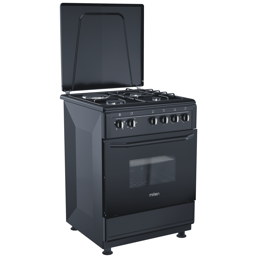 Gas Cooker Millen FT6313MBZB, 3 Gas + 1 Electric, Black