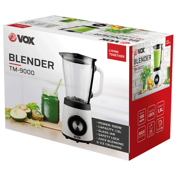 ბლენდერი VOX TM9000, 500W, 1.5L, Blender, White