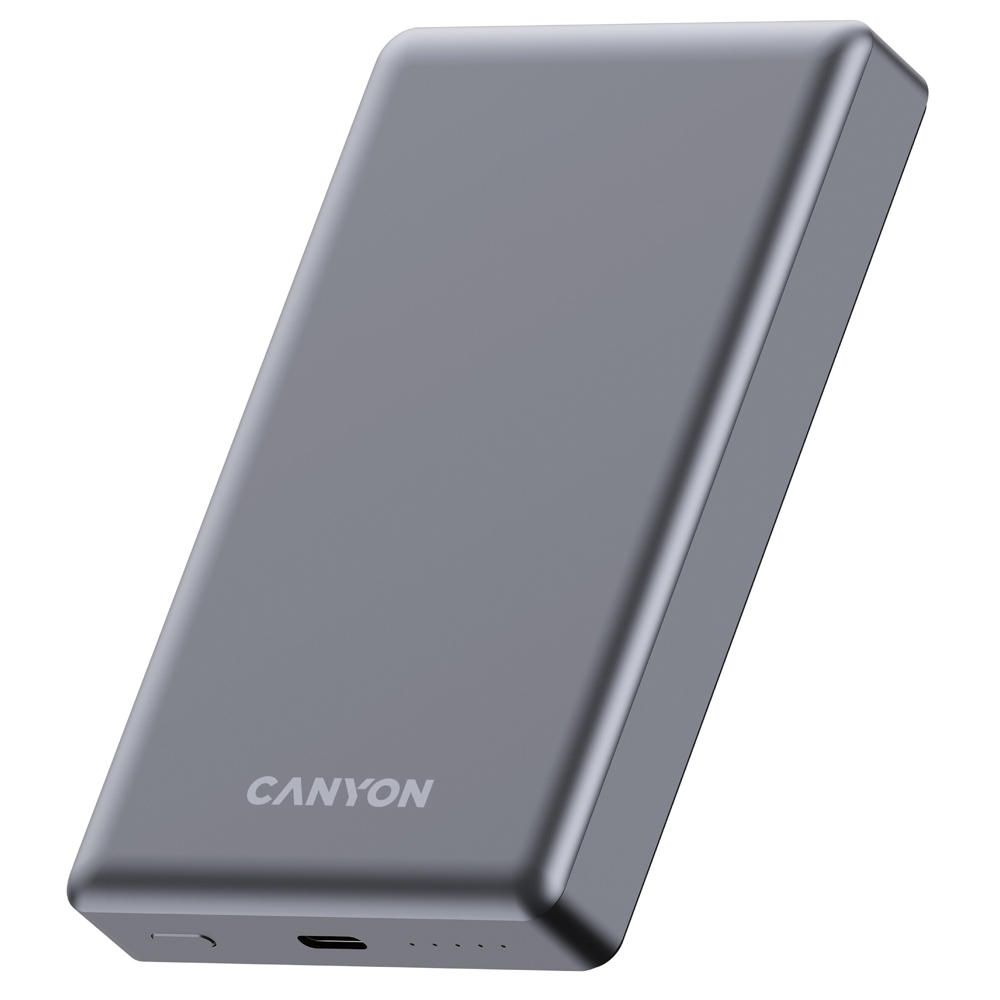 პორტატული დამტენი Canyon CNS-CPB510DG, 10000mAh, Type-C, Power Bank, Grey