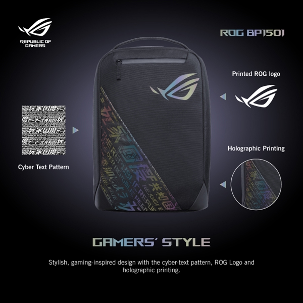 ნოუთბუქის ჩანთა Asus 90XB04ZN-BBP030 ROG BP1501G, Backpack, Black