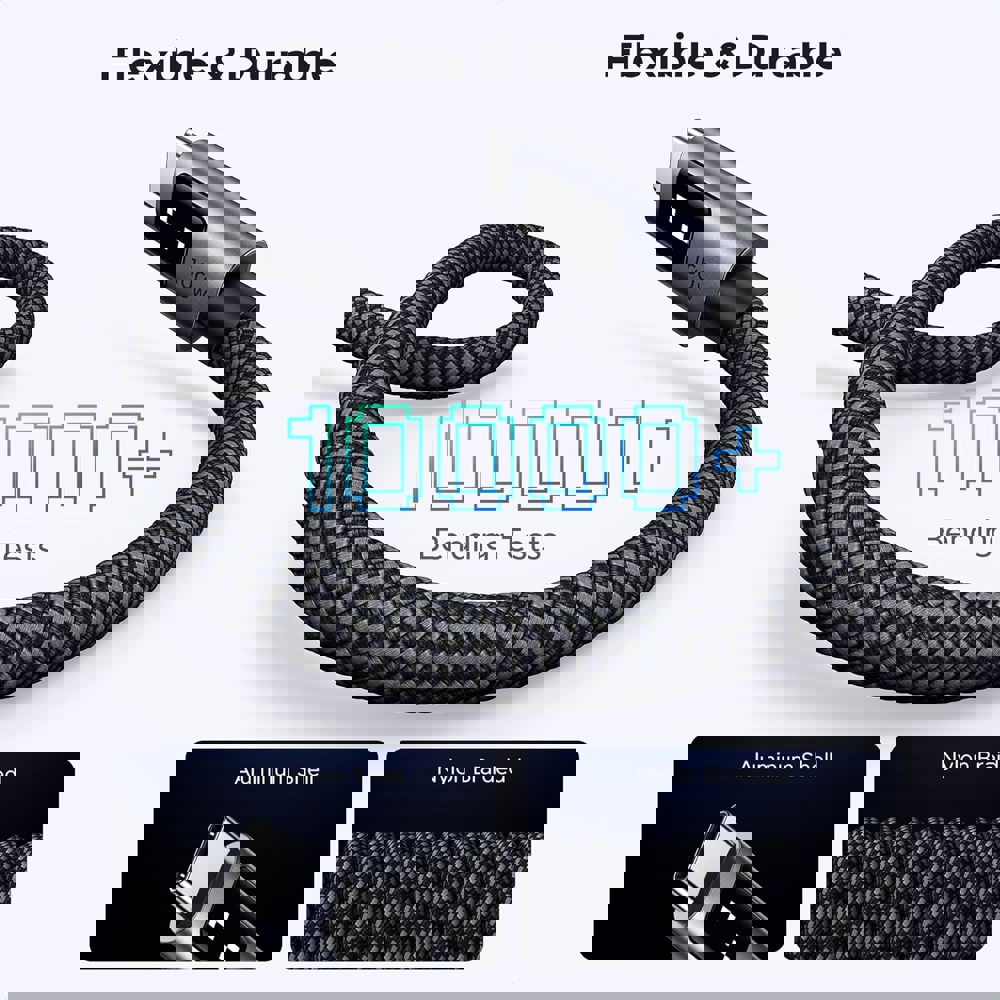 UGREEN Uno L509 (35501), 100W, Type-C to Type-C Cable, 1M, Black/Grey