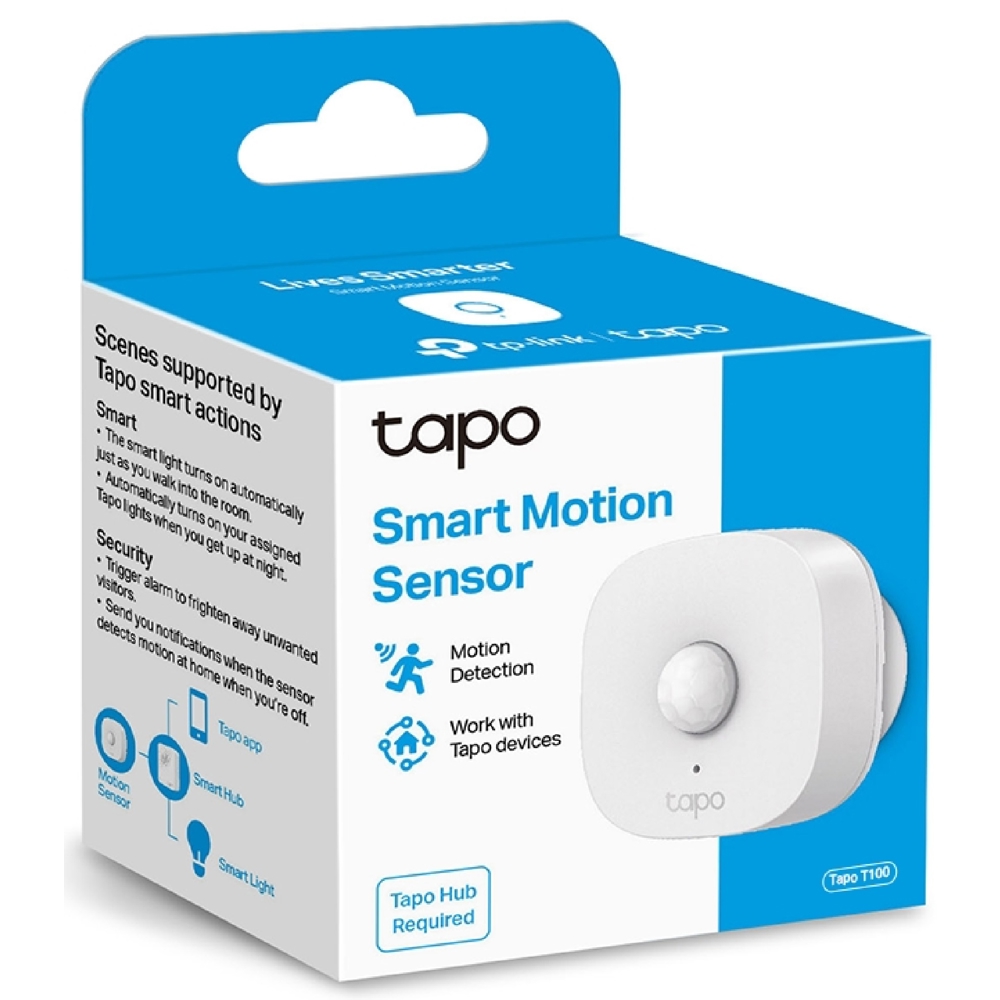 ჭკვიანი მოძრაობის სენსორი TP-Link TAPO T100, Smart Motion Sensor, White