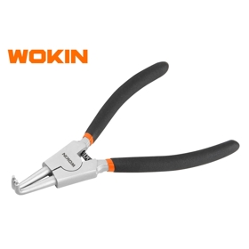 Exteranl Circlip Pliers, Bent, Wokin 104807, 180MM, 7", Black