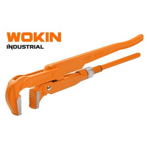 მილის ქანჩის გასაღები Wokin 105515, 48MM, 1.5", 90°Bent Nose Pipe Wrench (INDUSTRIAL), Orange