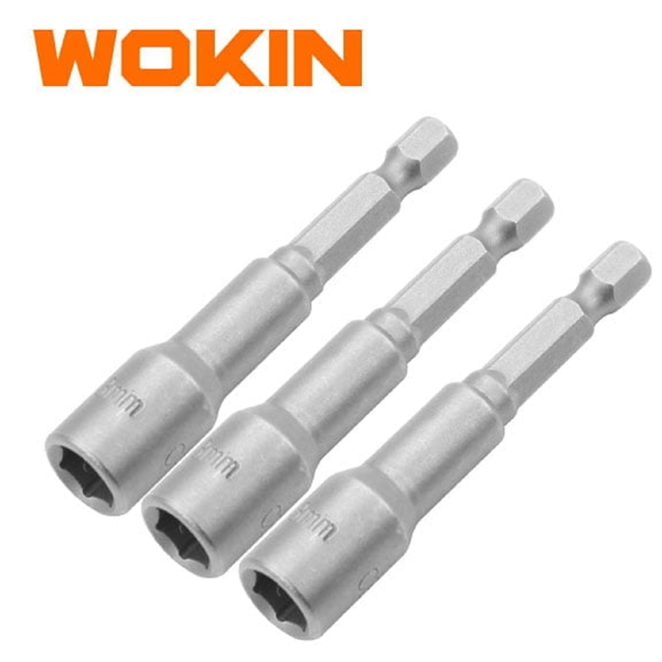 Magnetic Nut Socket Set Wokin 222408, 8mm, 3Pcs, Silver